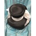 New Whittall And Shon Black Hat Ribbons Rhinestones Derby Church Adjustable  eb-36420446